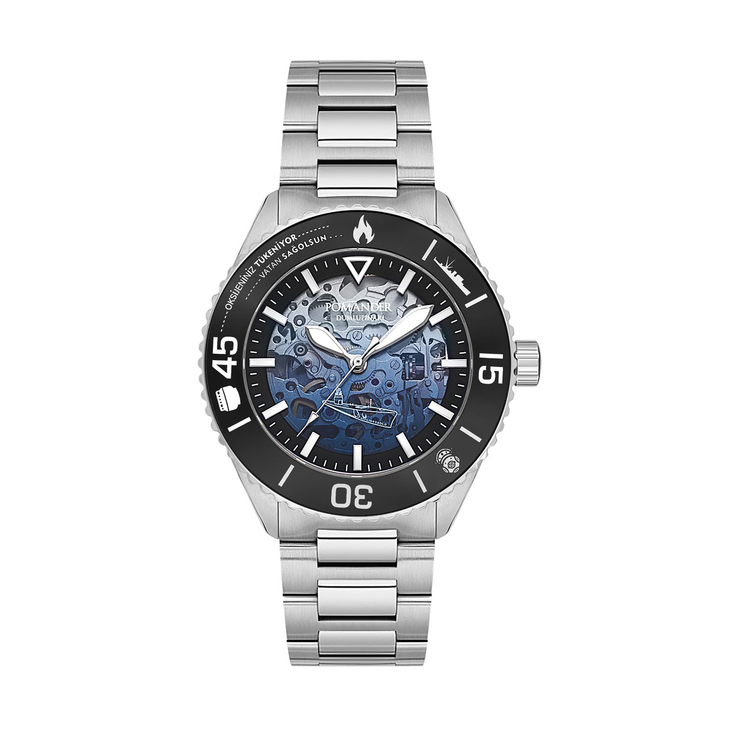 Pomander Erkek Diver Otomatik Kol Saati Dumlupınar – Gece Mavisi