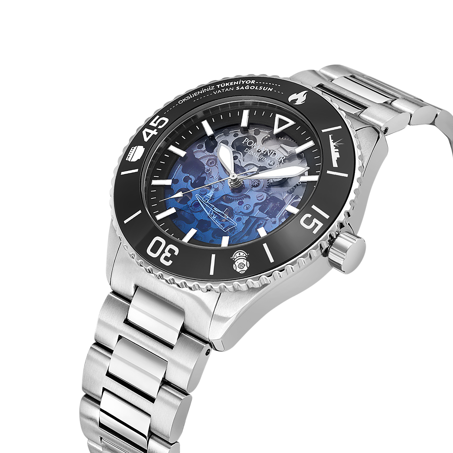 Pomander Erkek Diver Otomatik Kol Saati Dumlupınar - Gece Mavisi - Görsel 3