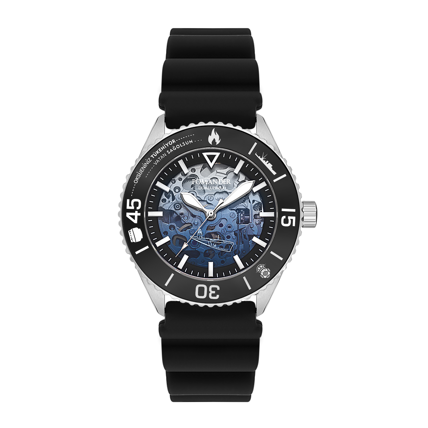 Pomander Erkek Diver Otomatik Kol Saati Dumlupınar - Gece Mavisi - Görsel 2