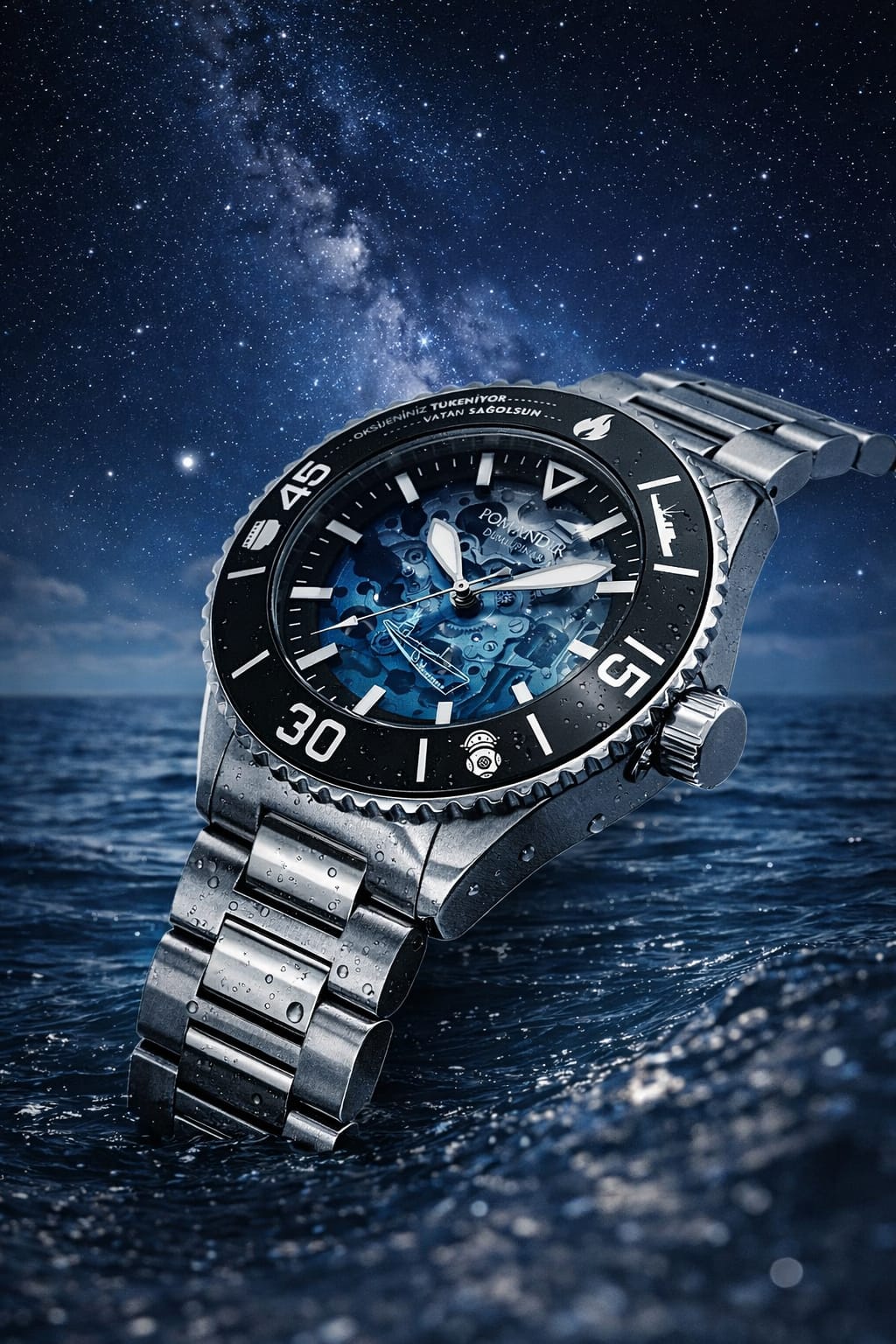 Pomander Erkek Diver Otomatik Kol Saati Dumlupınar - Gece Mavisi - Görsel 6